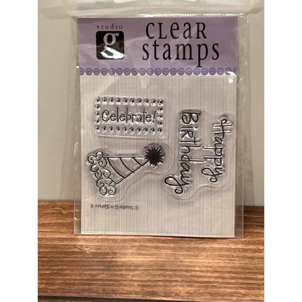 Studio G Clear Stamps Celebrate Happy Birthday Party Set VS4911 Series 6